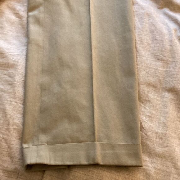 Malo Mens Khaki Cotton Straight Leg Pants with cuffs. Size US 32 Waist, 52 IT. - Picture 5 of 8